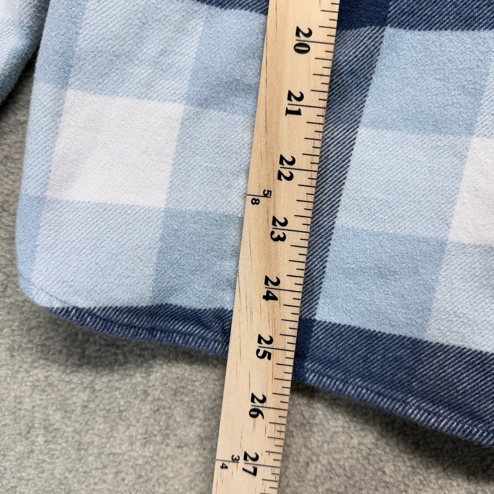 Patagonia Womens Fjord Flannel Shirt Woolly Blue Soft Organic Cotton Midweight L - Picture 6 of 7
